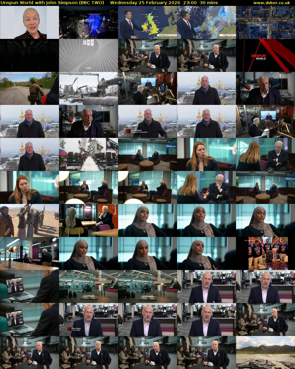 Unspun World with John Simpson (BBC TWO) Wednesday 25 February 2026 23:00 - 23:30