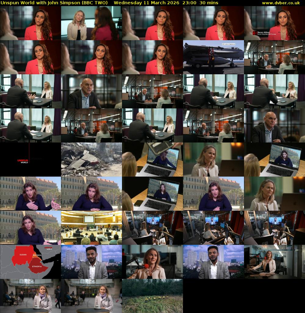 Unspun World with John Simpson (BBC TWO) Wednesday 11 March 2026 23:00 - 23:30