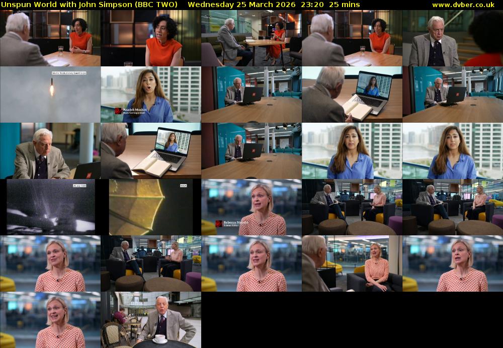 Unspun World with John Simpson (BBC TWO) Wednesday 25 March 2026 23:20 - 23:45