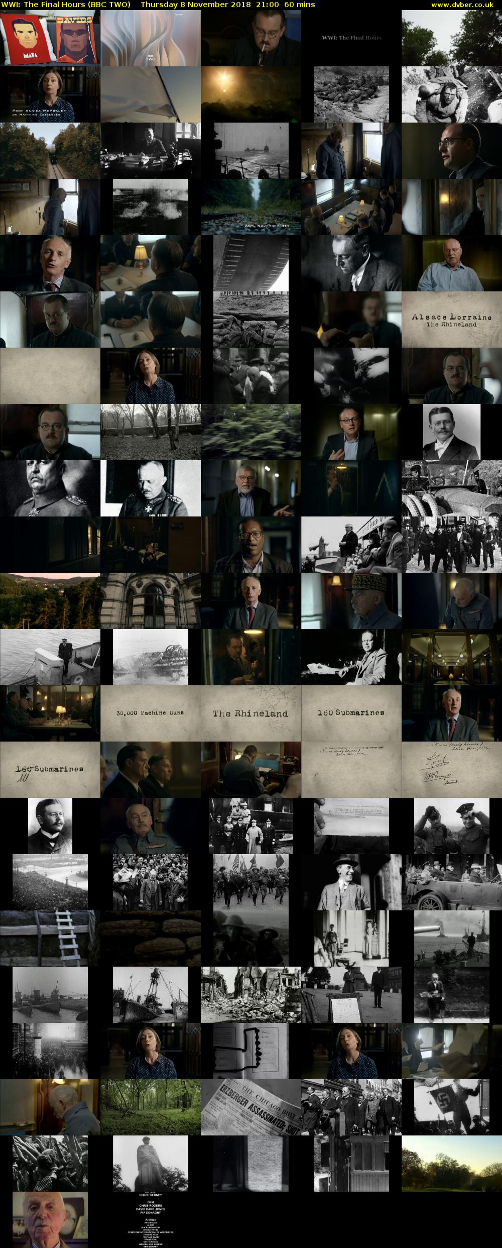 WWI: The Final Hours (BBC TWO) Thursday 8 November 2018 21:00 - 22:00