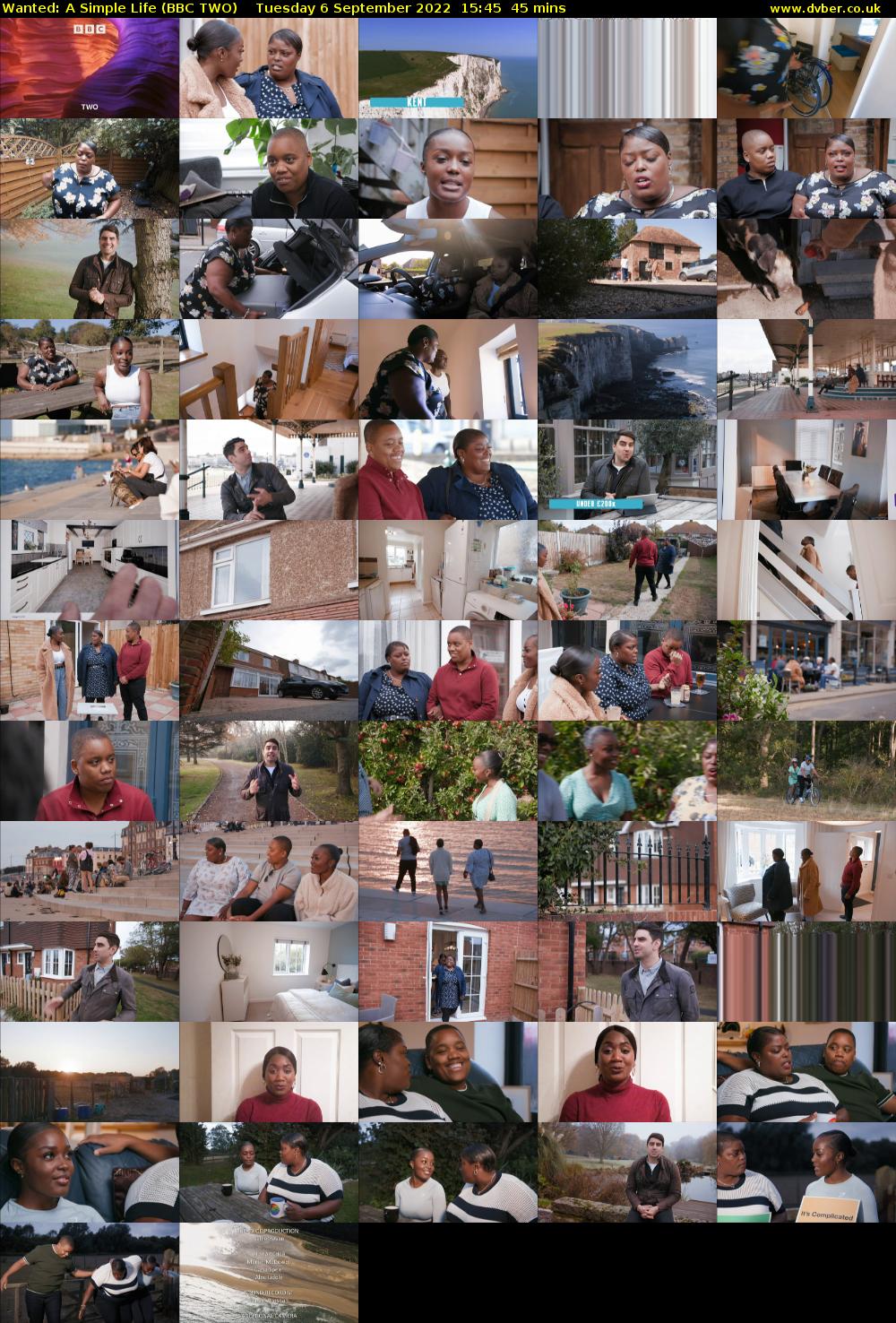 Wanted: A Simple Life (BBC TWO) Tuesday 6 September 2022 15:45 - 16:30