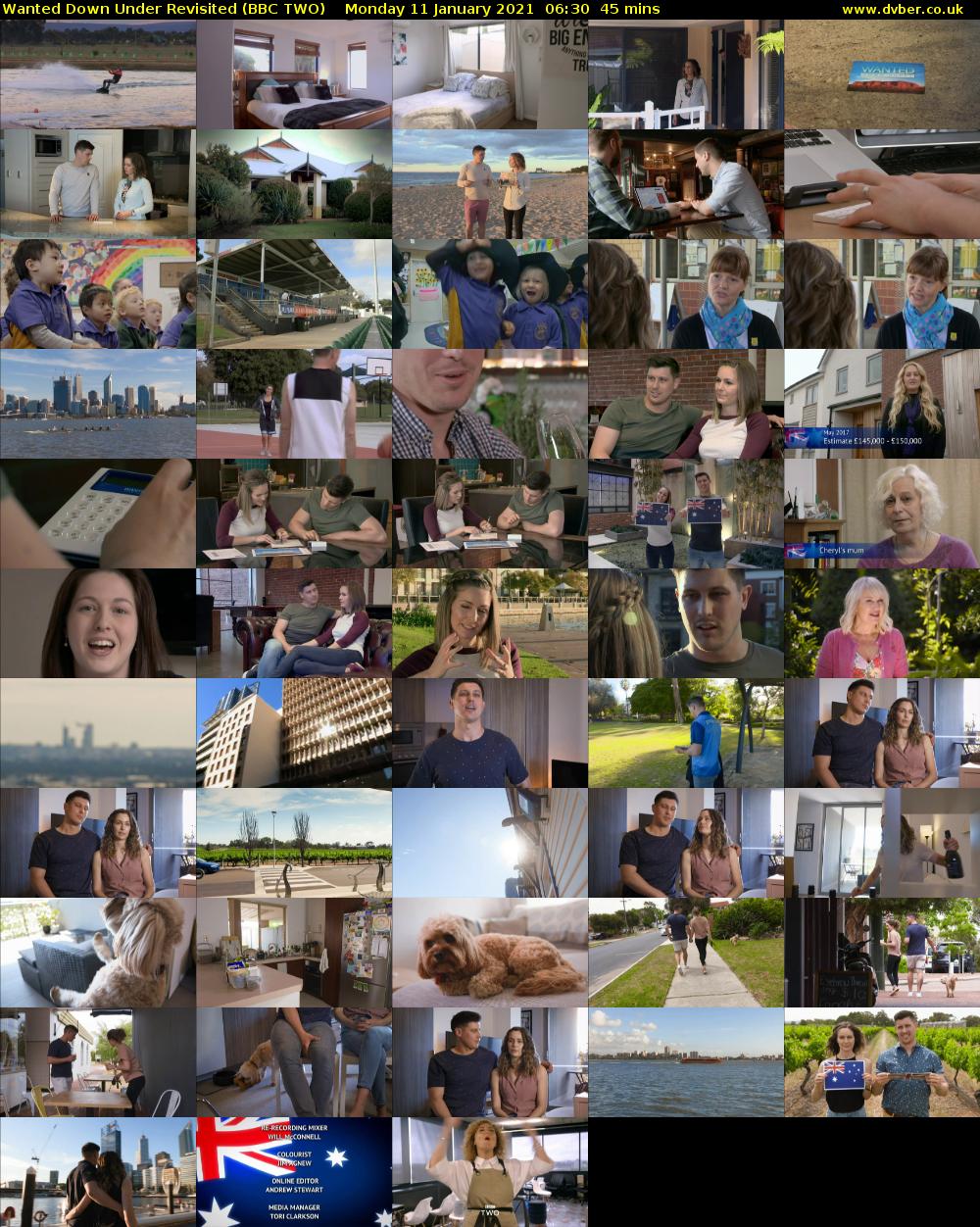 Wanted Down Under Revisited (BBC TWO) Monday 11 January 2021 06:30 - 07:15