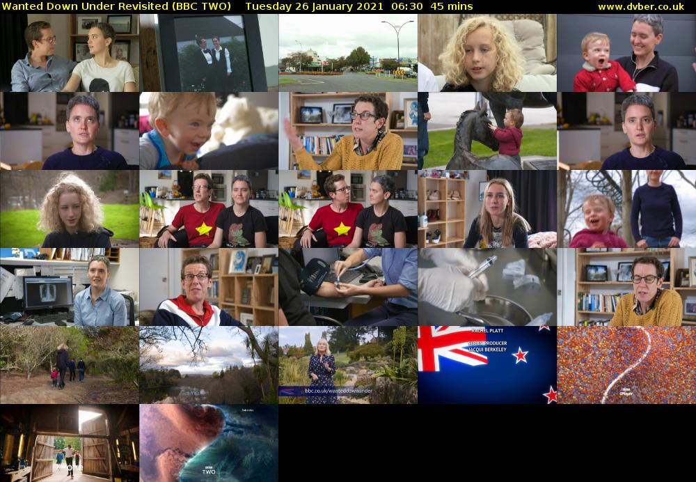 Wanted Down Under Revisited (BBC TWO) Tuesday 26 January 2021 06:30 - 07:15
