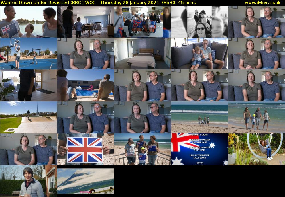 Wanted Down Under Revisited (BBC TWO) Thursday 28 January 2021 06:30 - 07:15