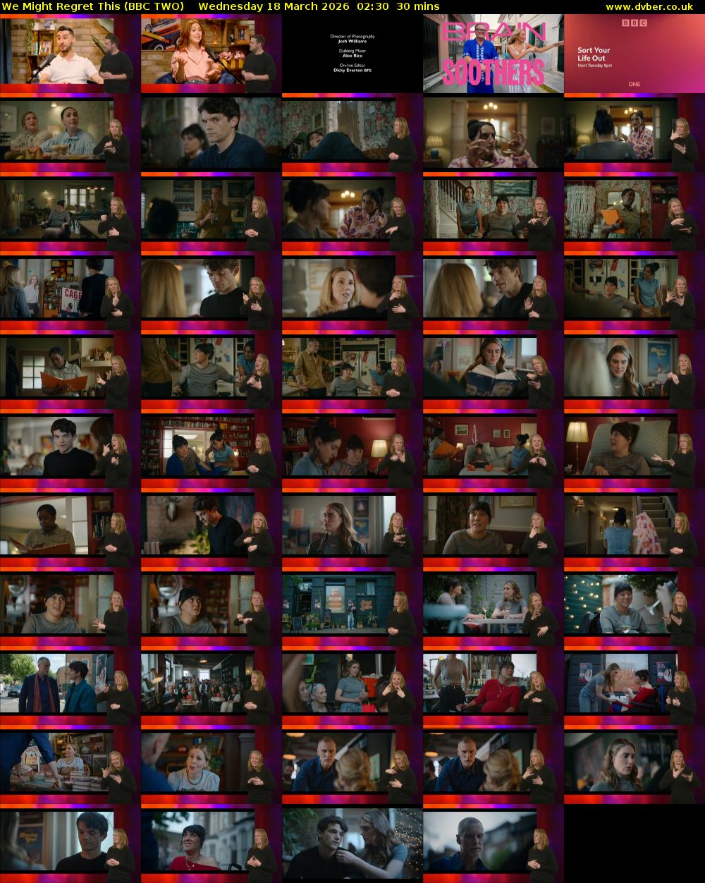 We Might Regret This (BBC TWO) Wednesday 18 March 2026 02:30 - 03:00