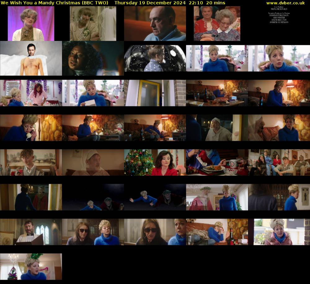 We Wish You a Mandy Christmas (BBC TWO) Thursday 19 December 2024 22:10 - 22:30