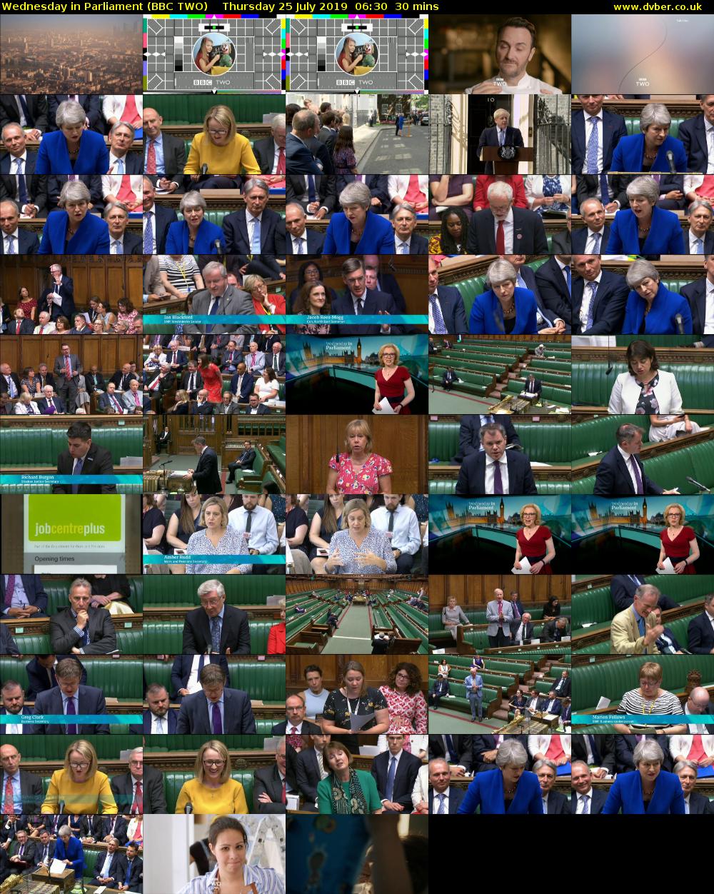 Wednesday in Parliament (BBC TWO) Thursday 25 July 2019 06:30 - 07:00