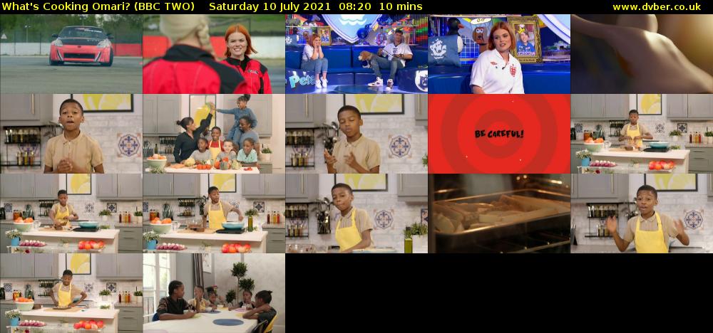 What's Cooking Omari? (BBC TWO) Saturday 10 July 2021 08:20 - 08:30
