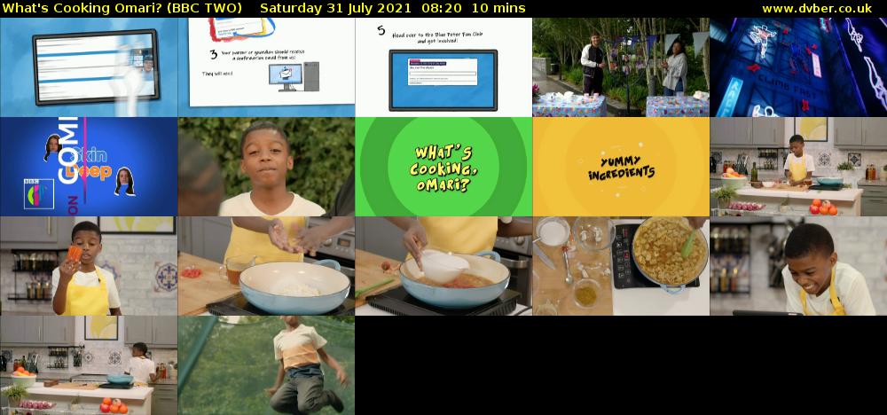 What's Cooking Omari? (BBC TWO) Saturday 31 July 2021 08:20 - 08:30