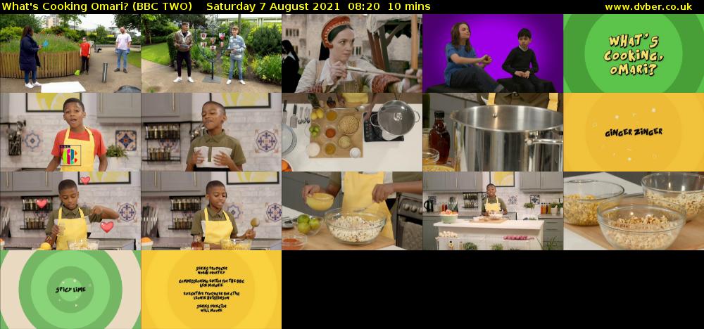 What's Cooking Omari? (BBC TWO) Saturday 7 August 2021 08:20 - 08:30