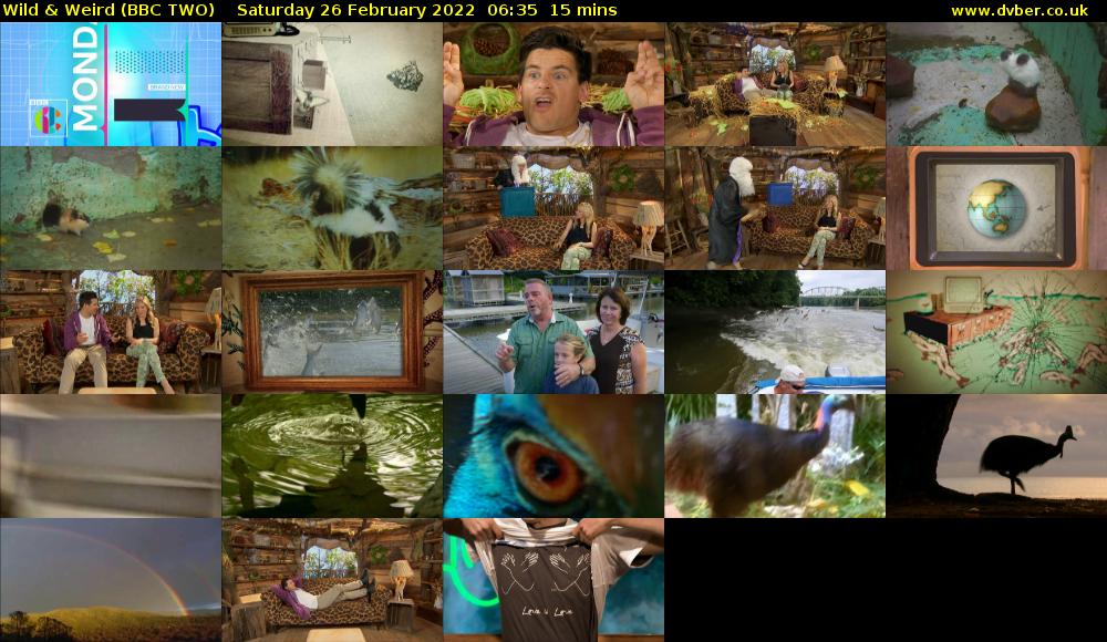 Wild & Weird (BBC TWO) Saturday 26 February 2022 06:35 - 06:50