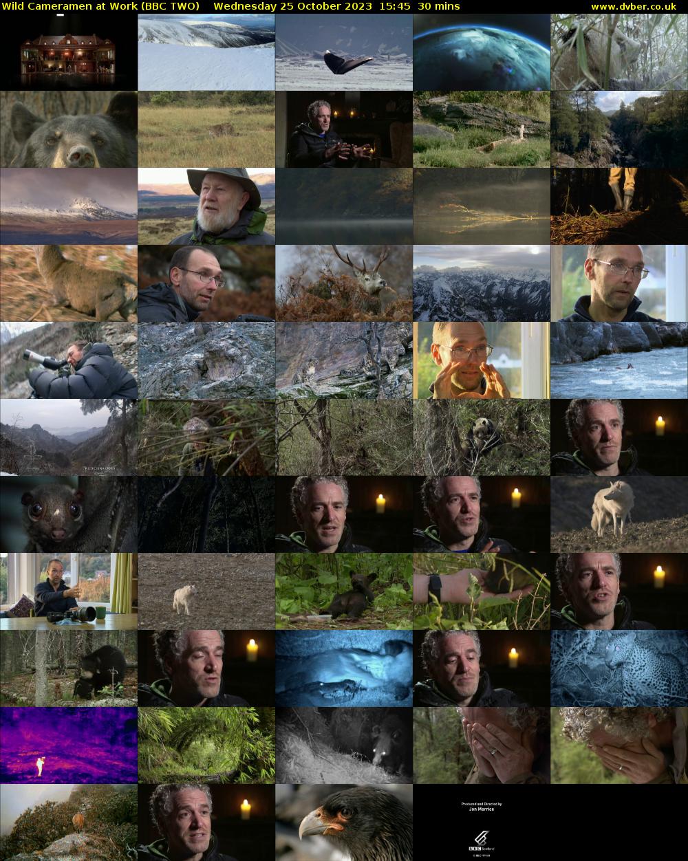 Wild Cameramen at Work (BBC TWO) Wednesday 25 October 2023 15:45 - 16:15