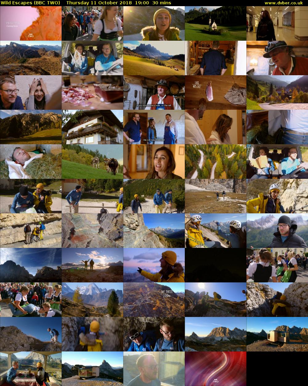 Wild Escapes (BBC TWO) Thursday 11 October 2018 19:00 - 19:30