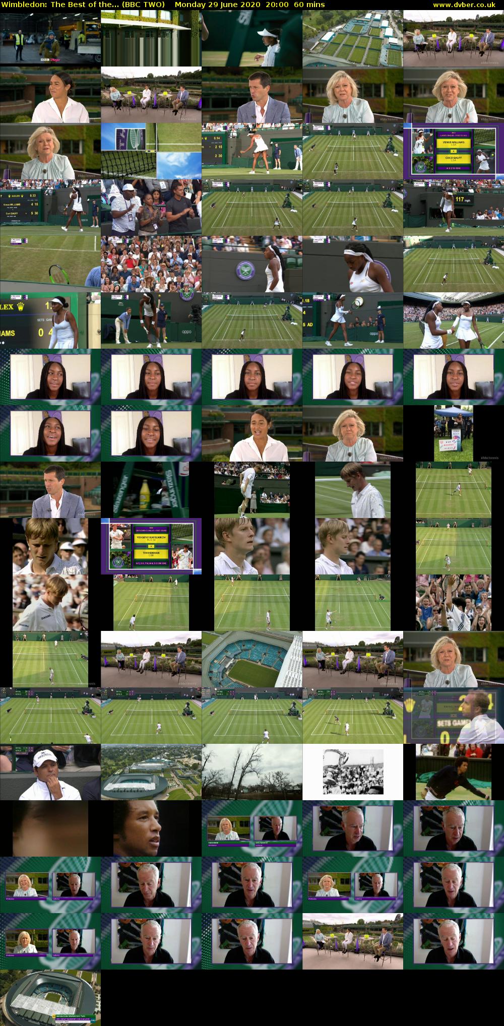 Wimbledon: The Best of the... (BBC TWO) Monday 29 June 2020 20:00 - 21:00
