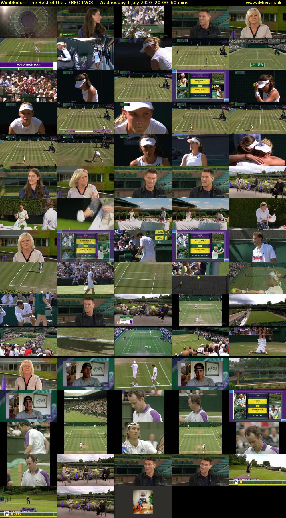 Wimbledon: The Best of the... (BBC TWO) Wednesday 1 July 2020 20:00 - 21:00