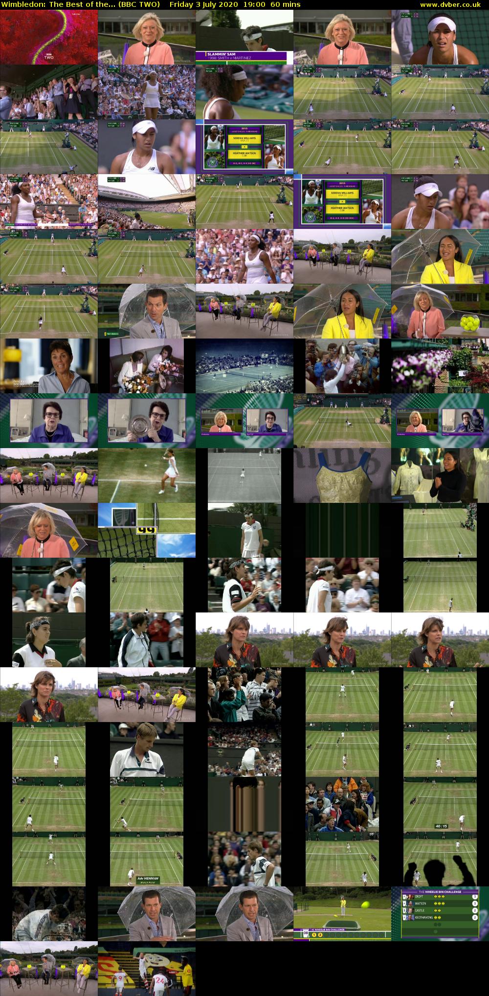 Wimbledon: The Best of the... (BBC TWO) Friday 3 July 2020 19:00 - 20:00
