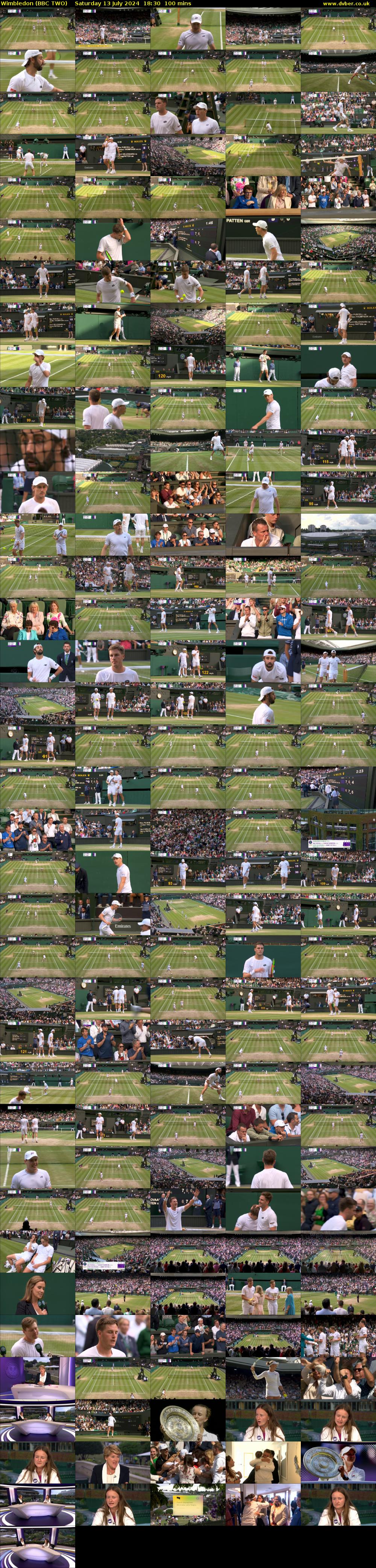 Wimbledon (BBC TWO) Saturday 13 July 2024 18:30 - 20:10