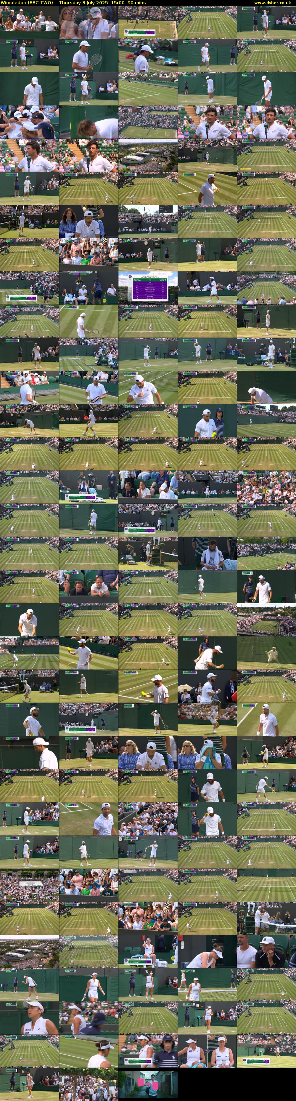 Wimbledon (BBC TWO) Thursday 3 July 2025 15:00 - 16:30