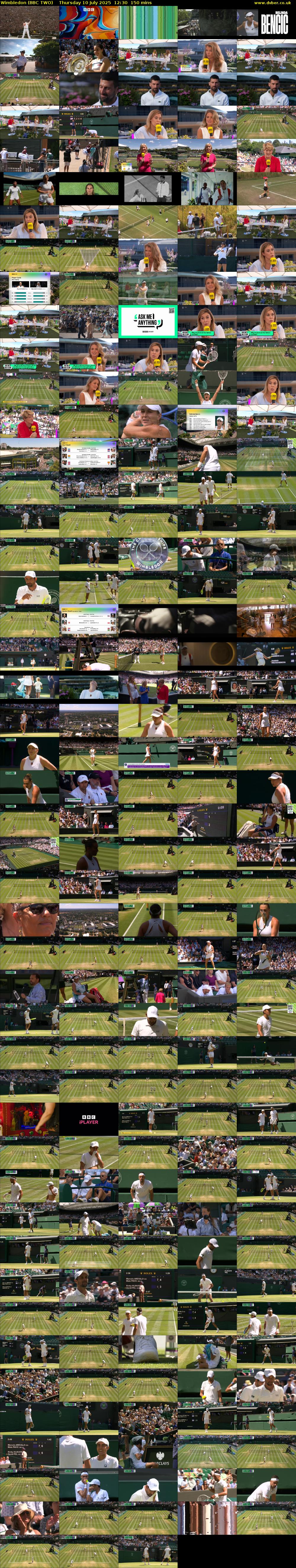 Wimbledon (BBC TWO) Thursday 10 July 2025 12:30 - 15:00