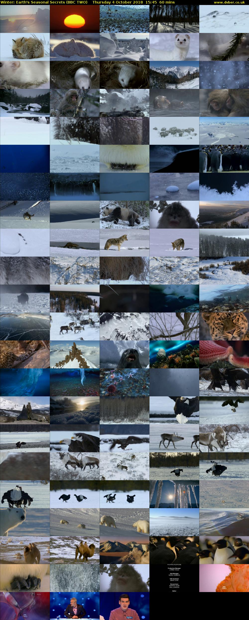 Winter: Earth's Seasonal Secrets (BBC TWO) Thursday 4 October 2018 15:45 - 16:45