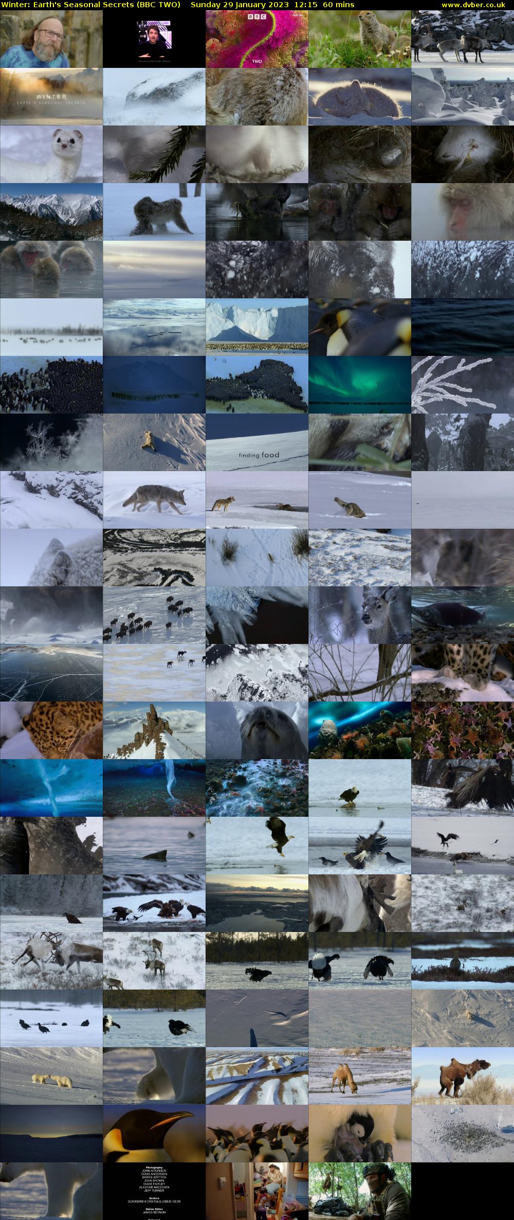 Winter: Earth's Seasonal Secrets (BBC TWO) Sunday 29 January 2023 12:15 - 13:15