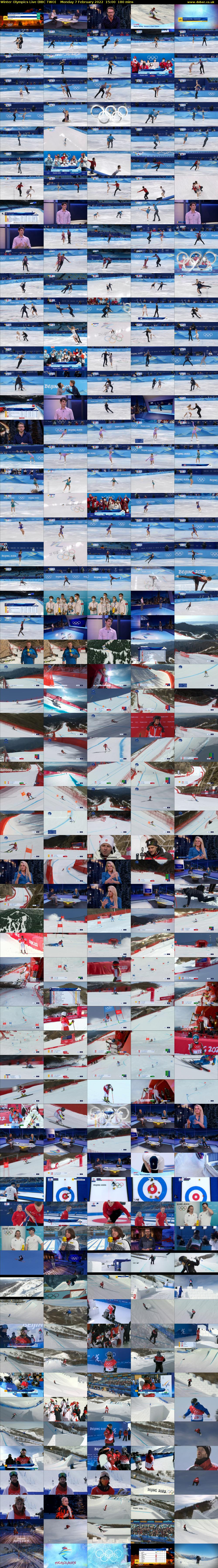 Winter Olympics Live (BBC TWO) Monday 7 February 2022 15:00 - 18:00