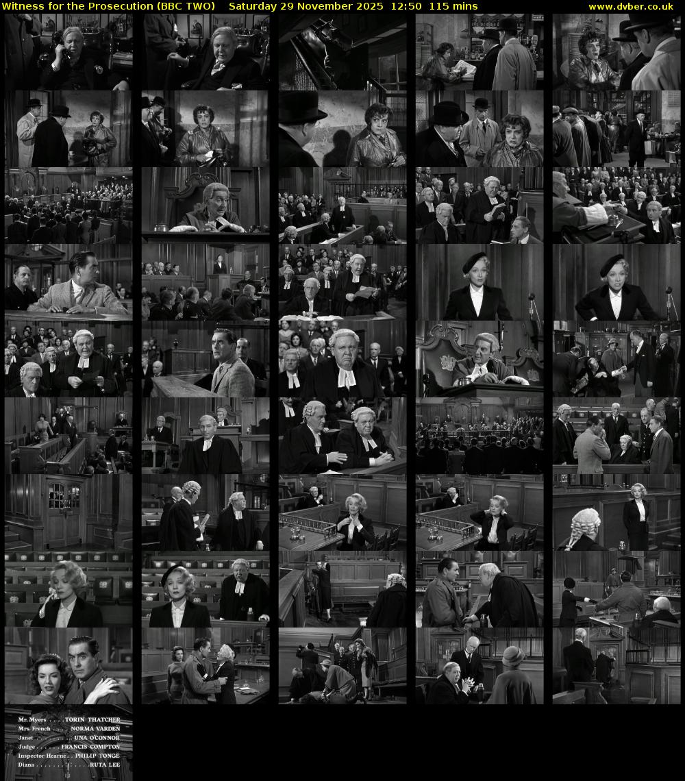 Witness for the Prosecution (BBC TWO) Saturday 29 November 2025 12:50 - 14:45