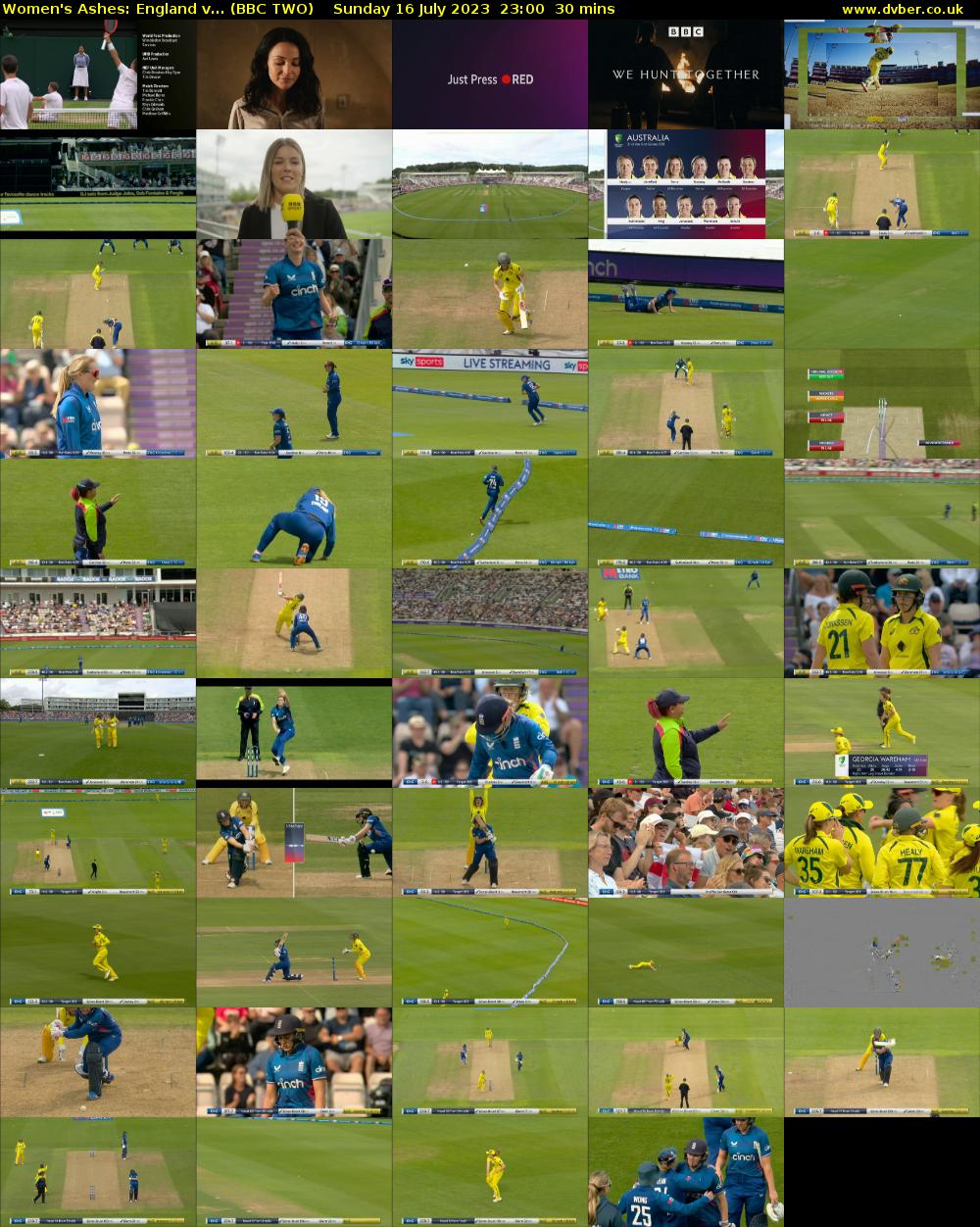 Women's Ashes: England v... (BBC TWO) Sunday 16 July 2023 23:00 - 23:30