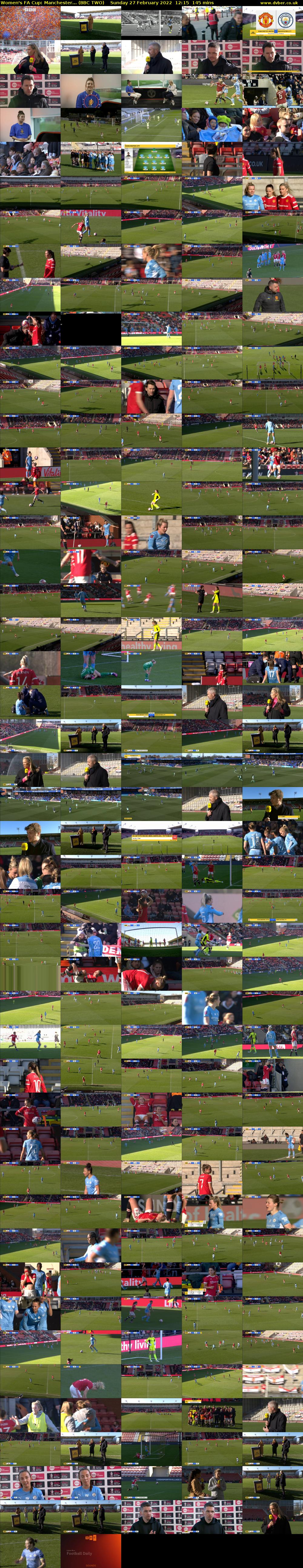 Women's FA Cup: Manchester... (BBC TWO) Sunday 27 February 2022 12:15 - 14:40