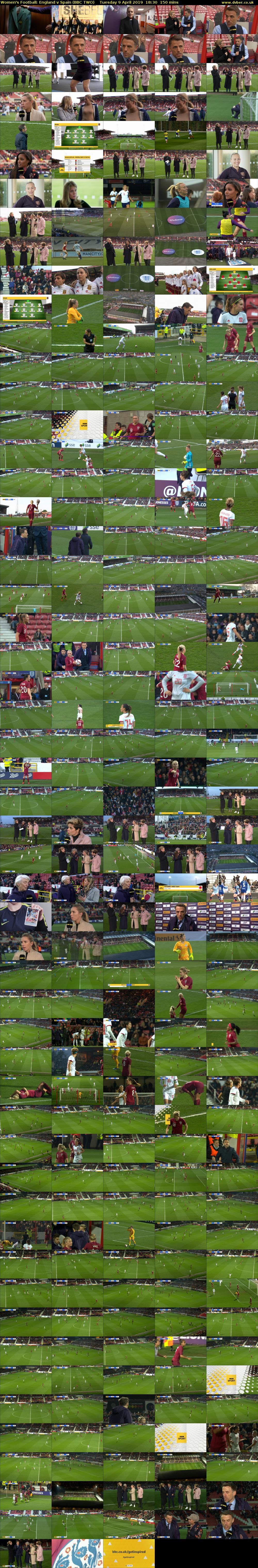 Women's Football: England v Spain (BBC TWO) Tuesday 9 April 2019 18:30 - 21:00