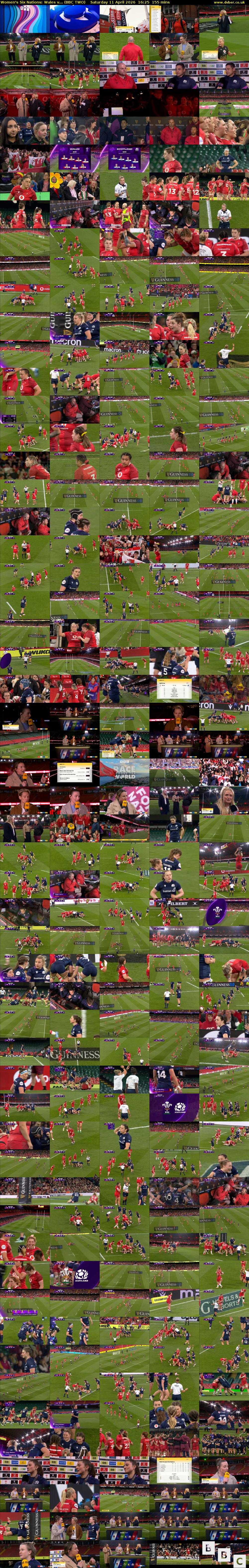 Women's Six Nations: Wales v... (BBC TWO) Saturday 11 April 2026 16:25 - 19:00