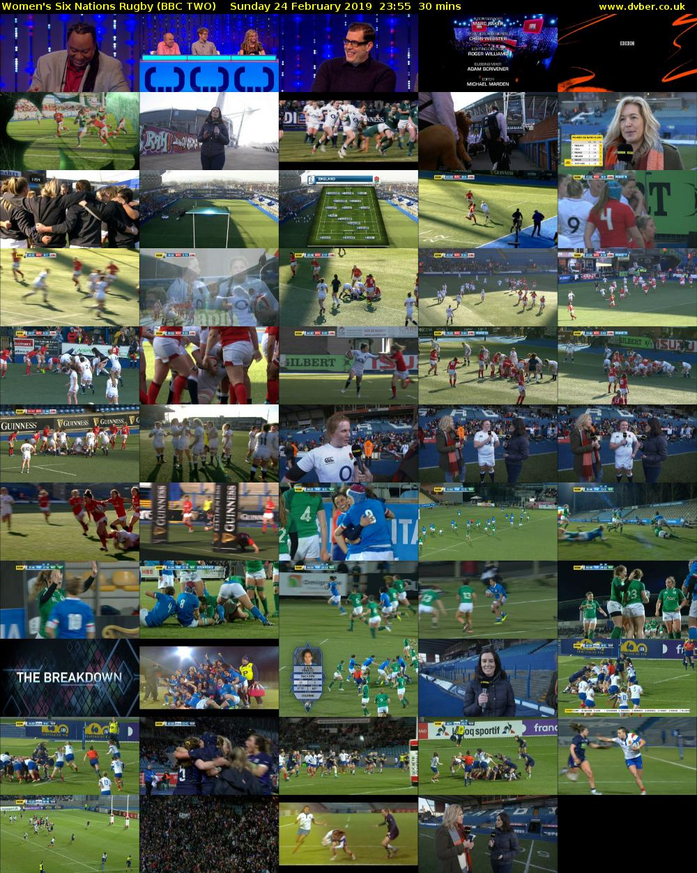 Women's Six Nations Rugby (BBC TWO) Sunday 24 February 2019 23:55 - 00:25