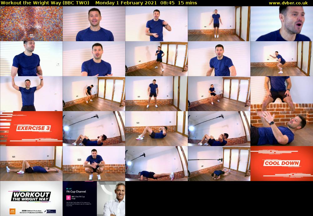 Workout the Wright Way (BBC TWO) Monday 1 February 2021 08:45 - 09:00