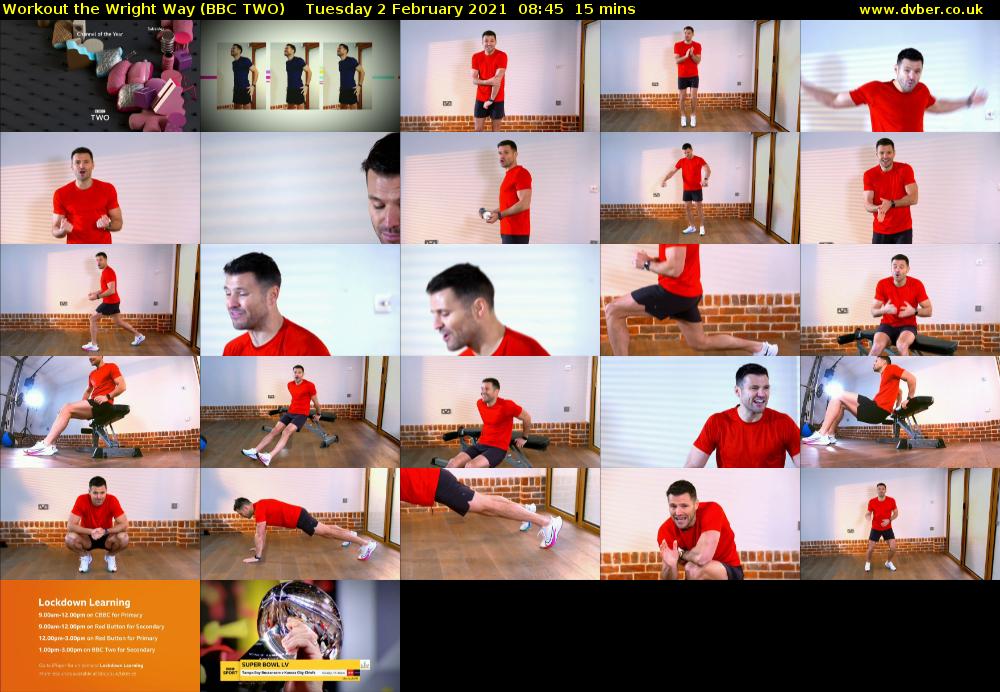 Workout the Wright Way (BBC TWO) Tuesday 2 February 2021 08:45 - 09:00
