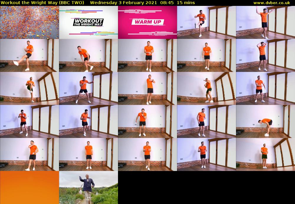 Workout the Wright Way (BBC TWO) Wednesday 3 February 2021 08:45 - 09:00