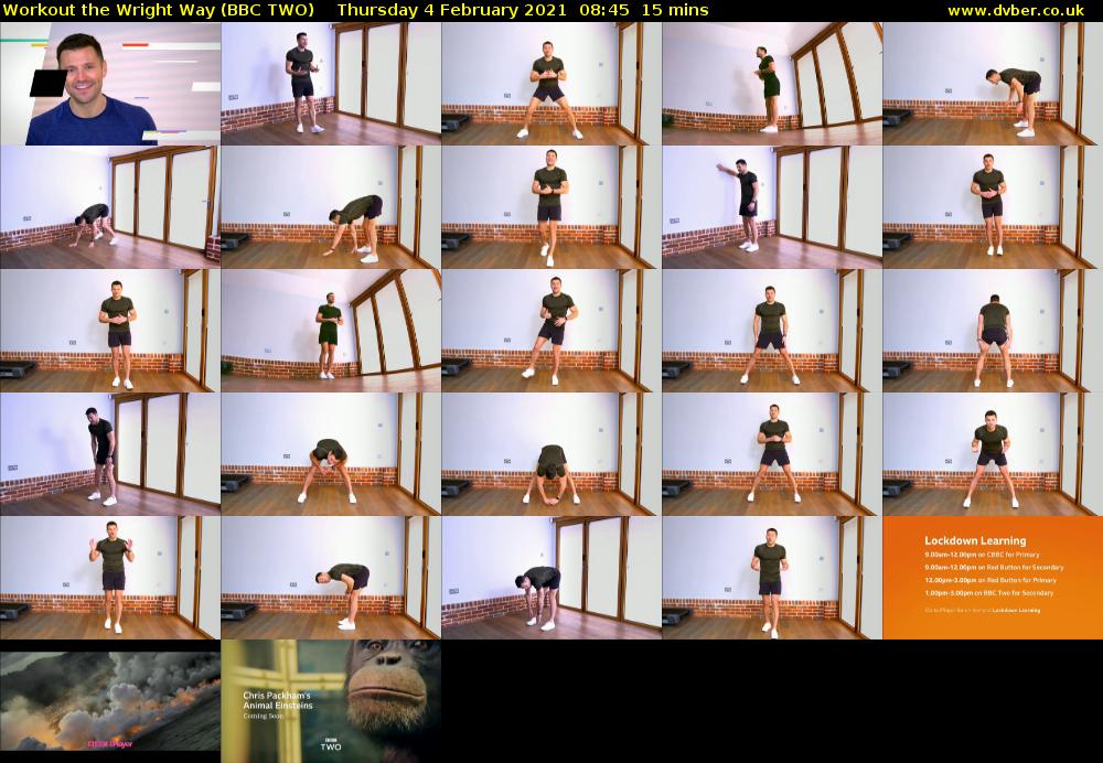 Workout the Wright Way (BBC TWO) Thursday 4 February 2021 08:45 - 09:00