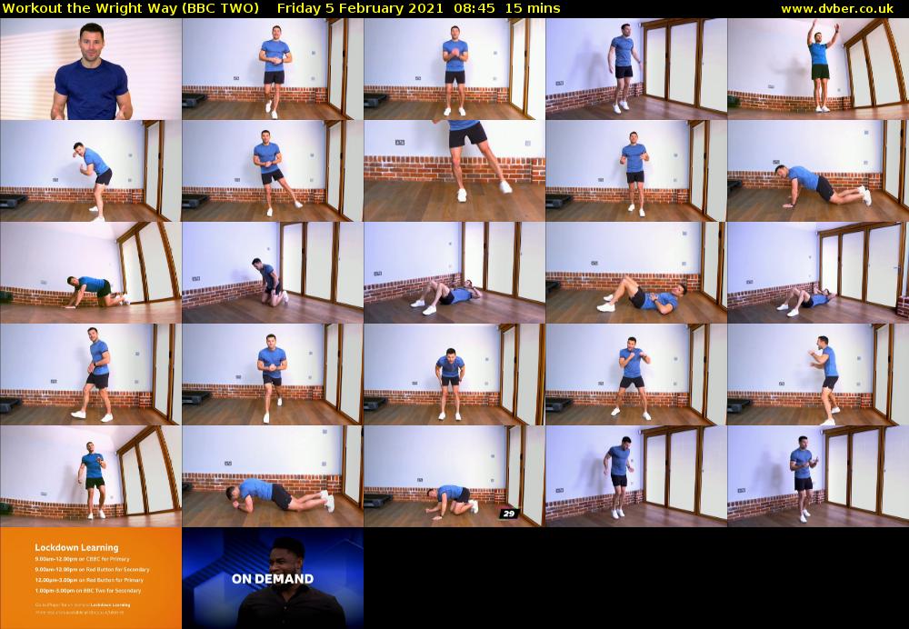 Workout the Wright Way (BBC TWO) Friday 5 February 2021 08:45 - 09:00