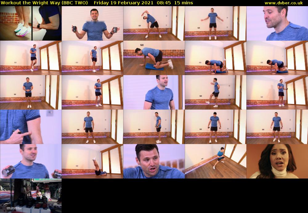 Workout the Wright Way (BBC TWO) Friday 19 February 2021 08:45 - 09:00