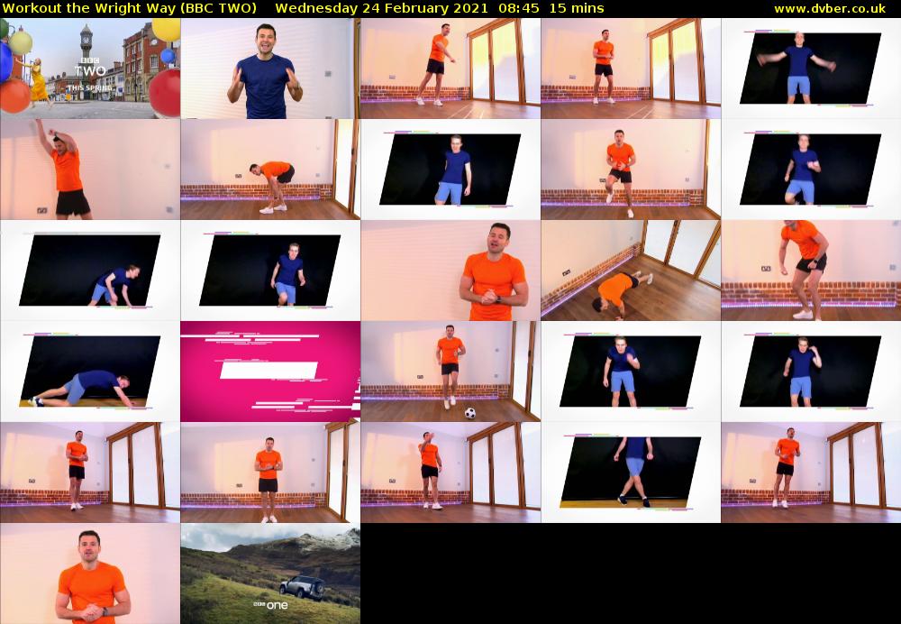 Workout the Wright Way (BBC TWO) Wednesday 24 February 2021 08:45 - 09:00