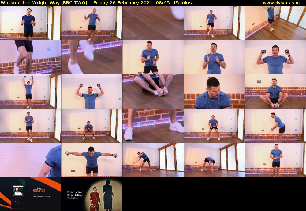 Workout the Wright Way (BBC TWO) Friday 26 February 2021 08:45 - 09:00