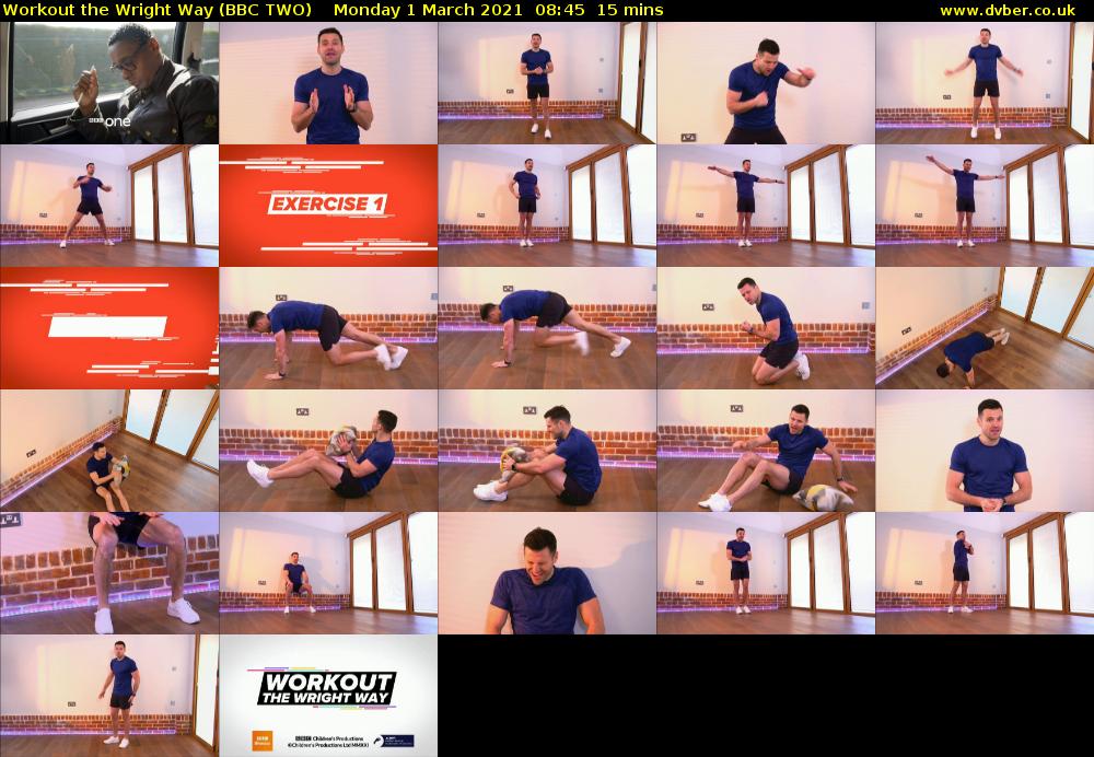 Workout the Wright Way (BBC TWO) Monday 1 March 2021 08:45 - 09:00
