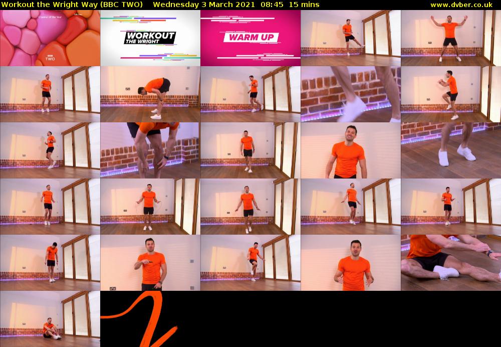 Workout the Wright Way (BBC TWO) Wednesday 3 March 2021 08:45 - 09:00
