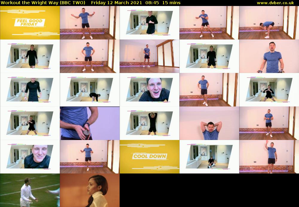 Workout the Wright Way (BBC TWO) Friday 12 March 2021 08:45 - 09:00
