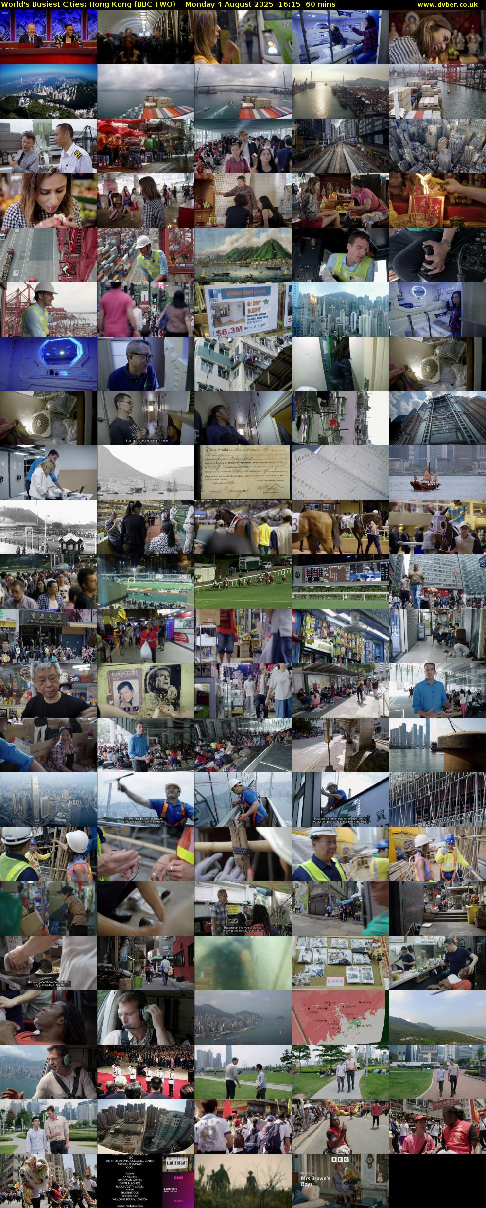 World's Busiest Cities: Hong Kong (BBC TWO) Monday 4 August 2025 16:15 - 17:15