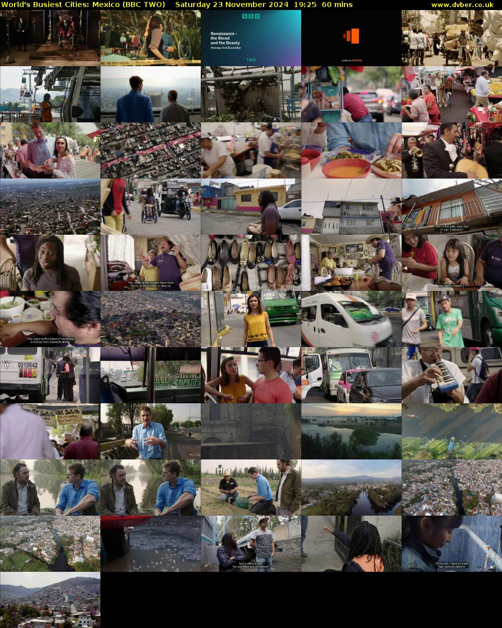World's Busiest Cities: Mexico (BBC TWO) Saturday 23 November 2024 19:25 - 20:25