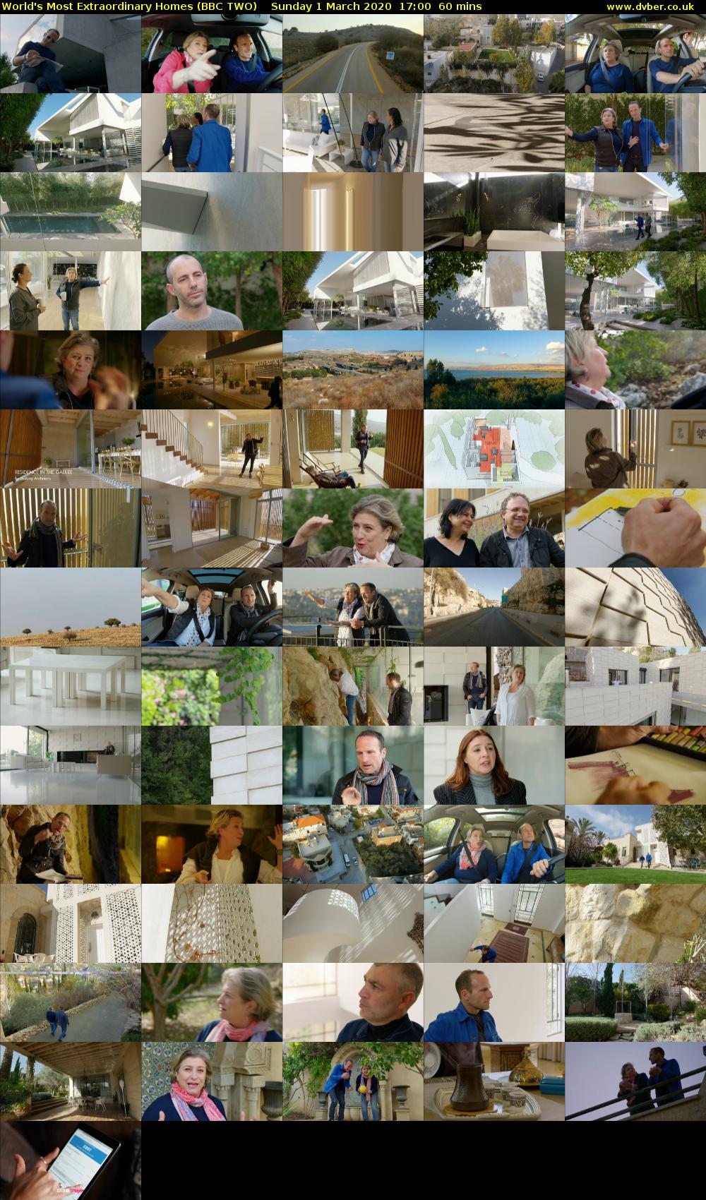 World's Most Extraordinary Homes (BBC TWO) Sunday 1 March 2020 17:00 - 18:00