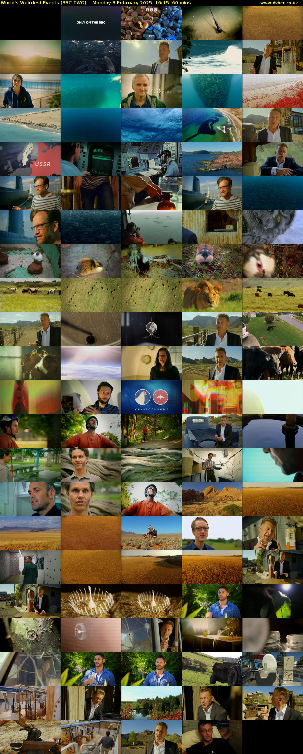 World's Weirdest Events (BBC TWO) Monday 3 February 2025 16:15 - 17:15