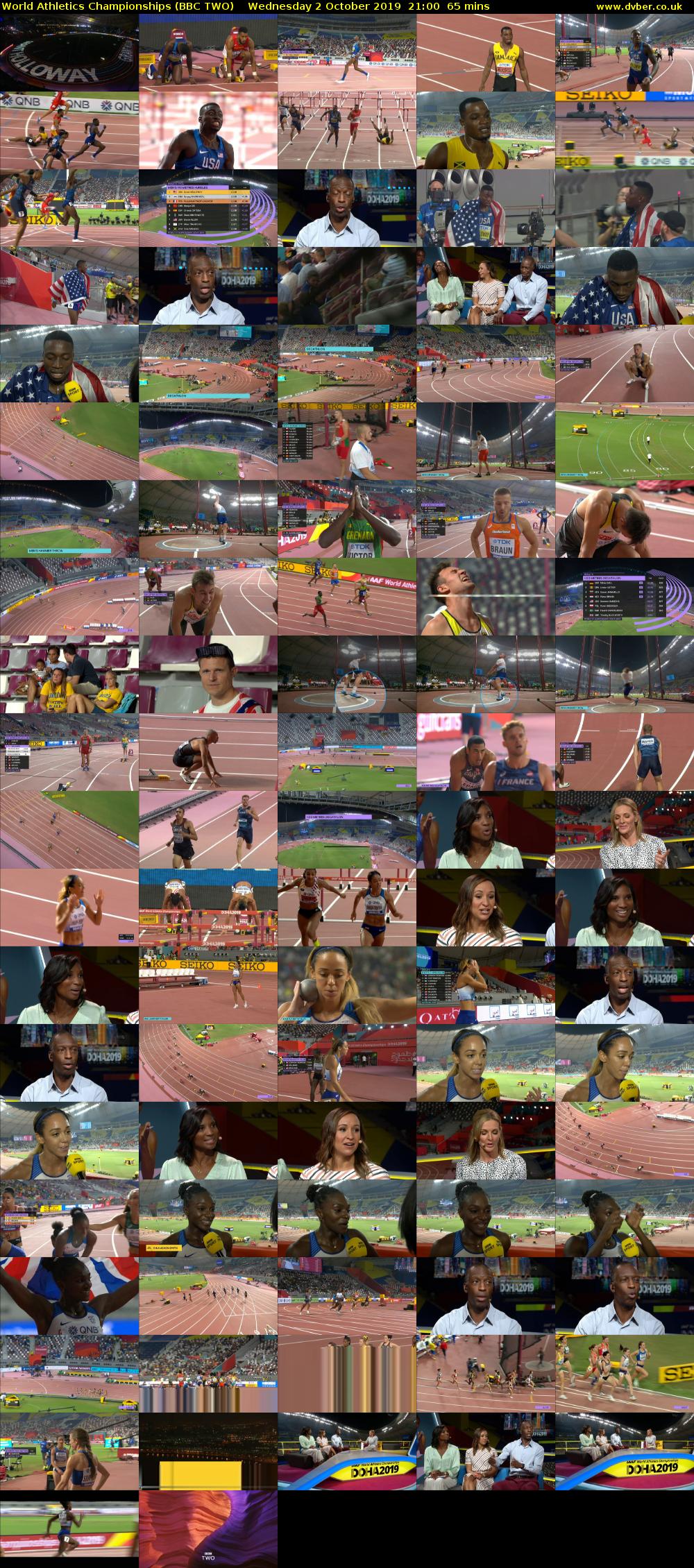 World Athletics Championships (BBC TWO) Wednesday 2 October 2019 21:00 - 22:05
