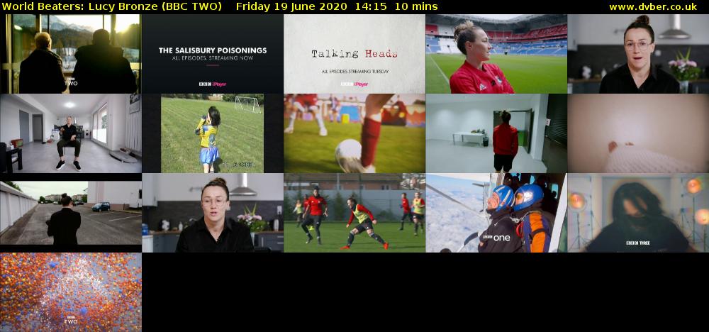 World Beaters: Lucy Bronze (BBC TWO) Friday 19 June 2020 14:15 - 14:25