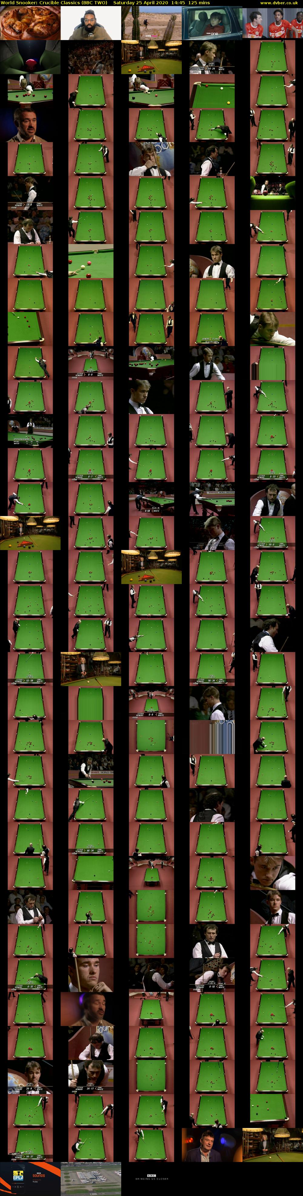 World Snooker: Crucible Classics (BBC TWO) Saturday 25 April 2020 14:45 - 16:50